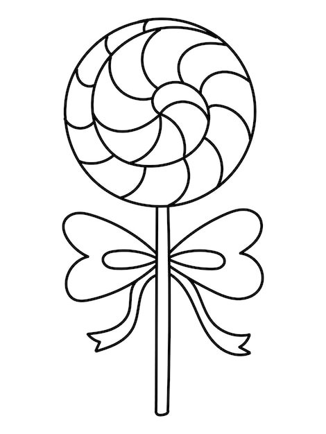 Premium vector sweet lollipop coloring page for kids