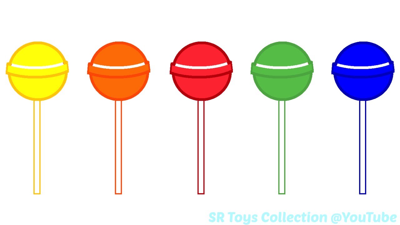 Fun learning colours with lollipop colouring pages for children