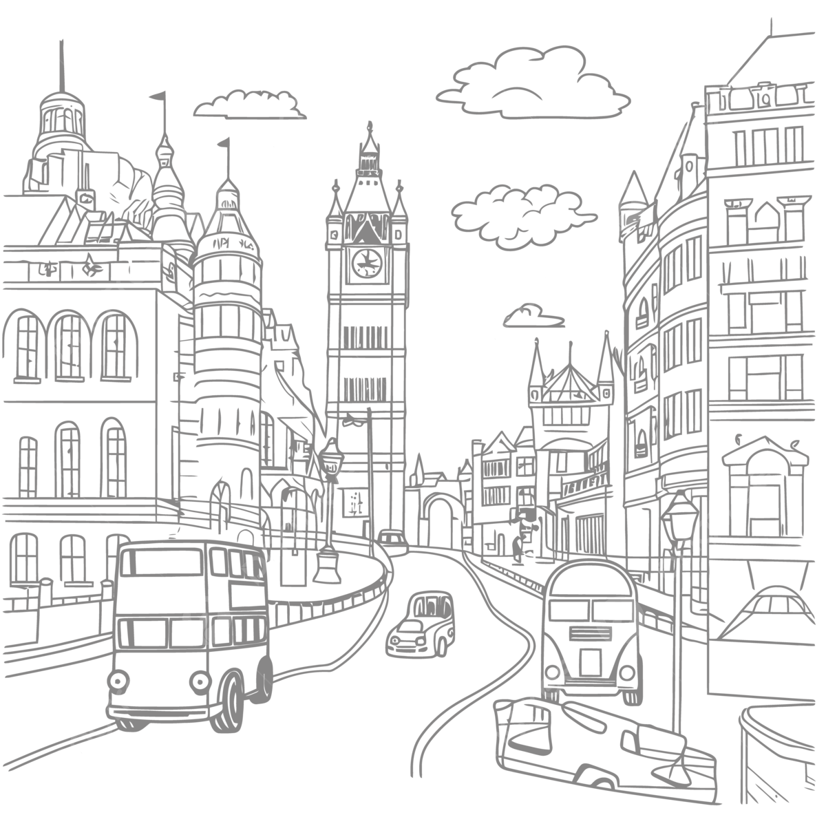 London coloring page png vector psd and clipart with transparent background for free download