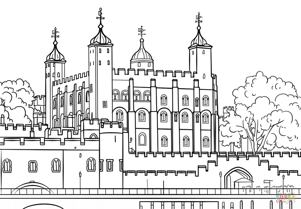 Tower of london coloring page free printable coloring pages