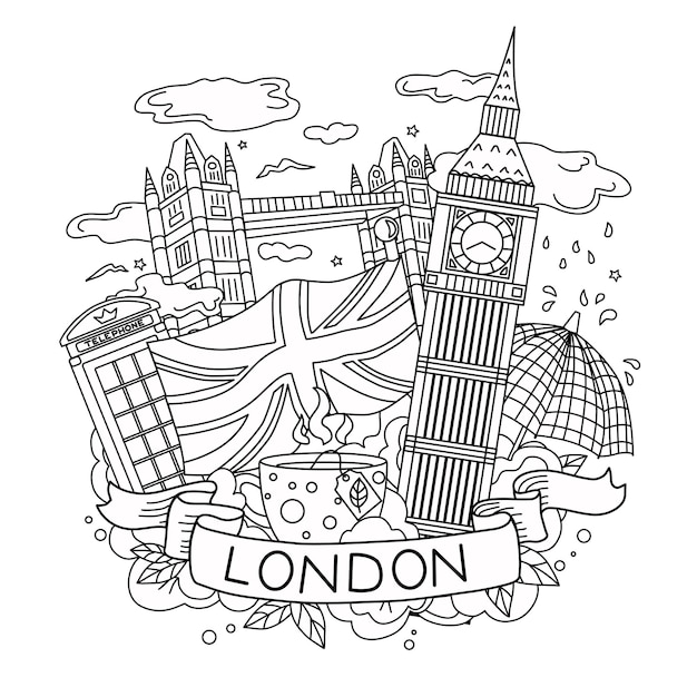 London coloring page images
