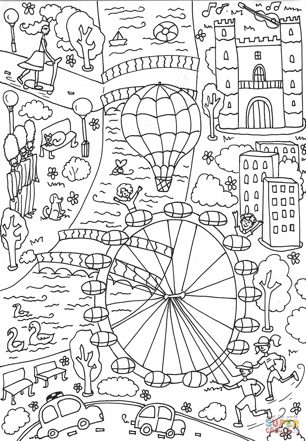 London eye coloring page free printable coloring pages