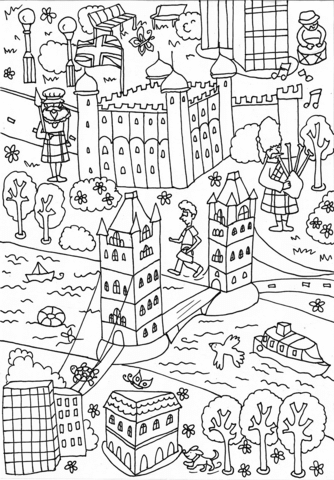 Tower bridge and tower of london coloring page free printable coloring pages