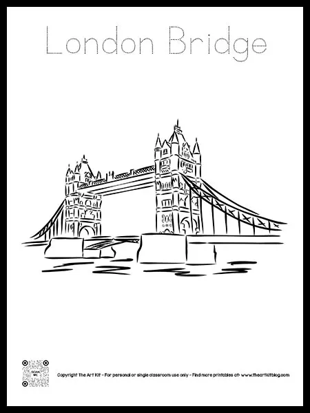 London bridge coloring page free printable bubble font â the art kit