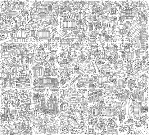 London doodle coloring page free printable coloring pages