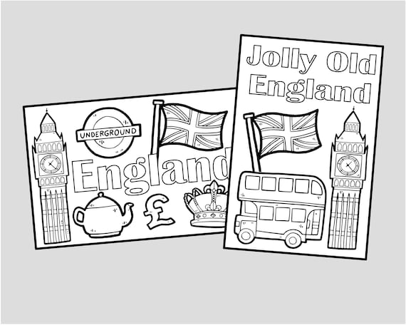 Printable london england coloring cards london travel coloring pages postcards activities for kids instant digital download