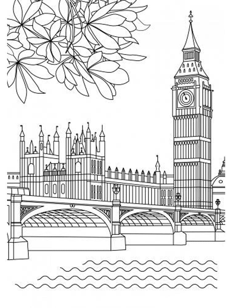 Big ben in london england coloring page