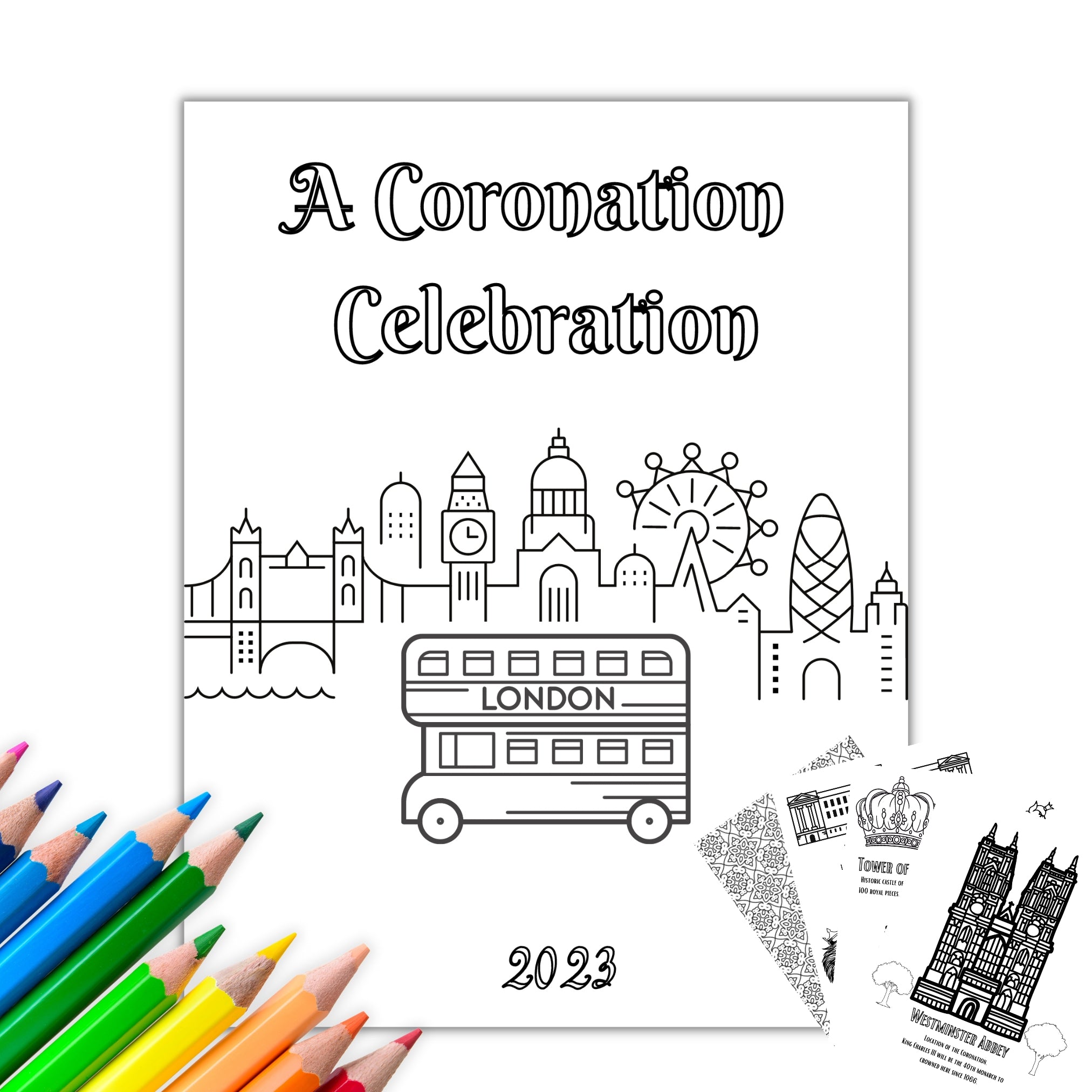 London coronation coloring activity book pages