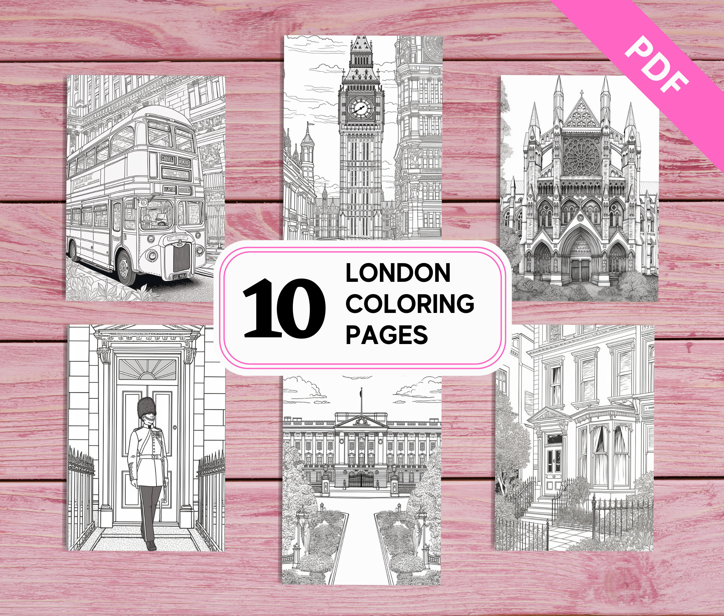 London city coloring pages for adults printable pdf a instant download for uk lovers unique designs english colouring