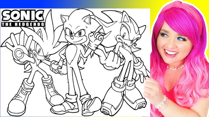 How to draw sonic and ay rose kiss coloring easy tutorial