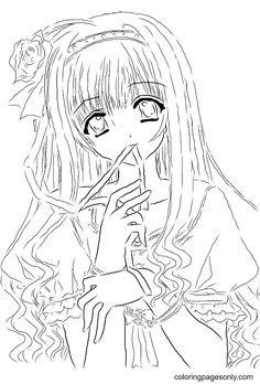 Long hair anime girl coloring pages ideas coloring pages for girls coloring pages anime girl