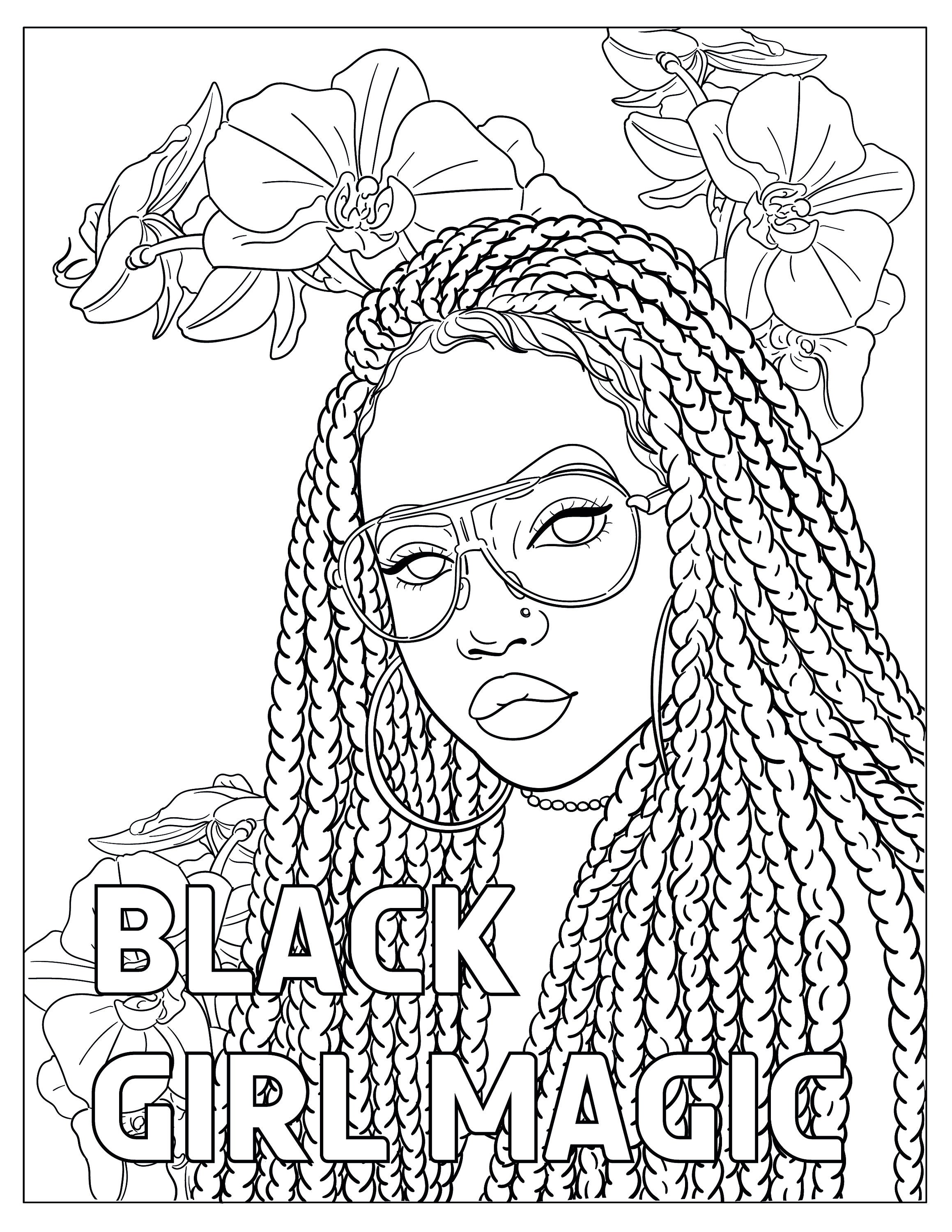 Black girl magic black girl coloring pages natural hair printable coloring page