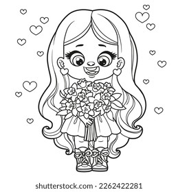 Young beautiful girl long hair coloring page images stock photos d objects vectors