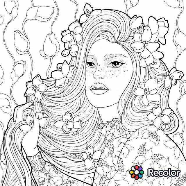 Inspired image of hair coloring pages