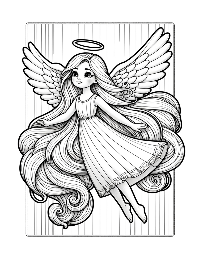 Free angel coloring pages for kids