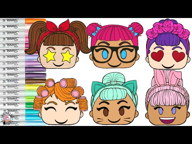 Lol surprise dolls emoji coloring book page pilation lol dolls transform teachers pet snow bunny