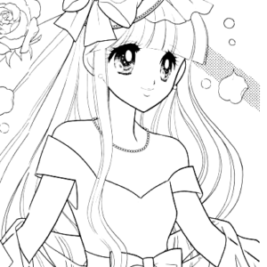 Long hair anime girl coloring pages printable for free download