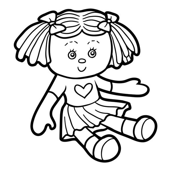 Doll coloring page royalty