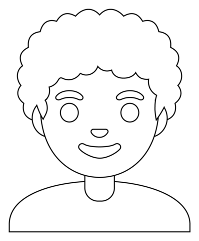 Person curly hair emoji coloring page free printable coloring pages