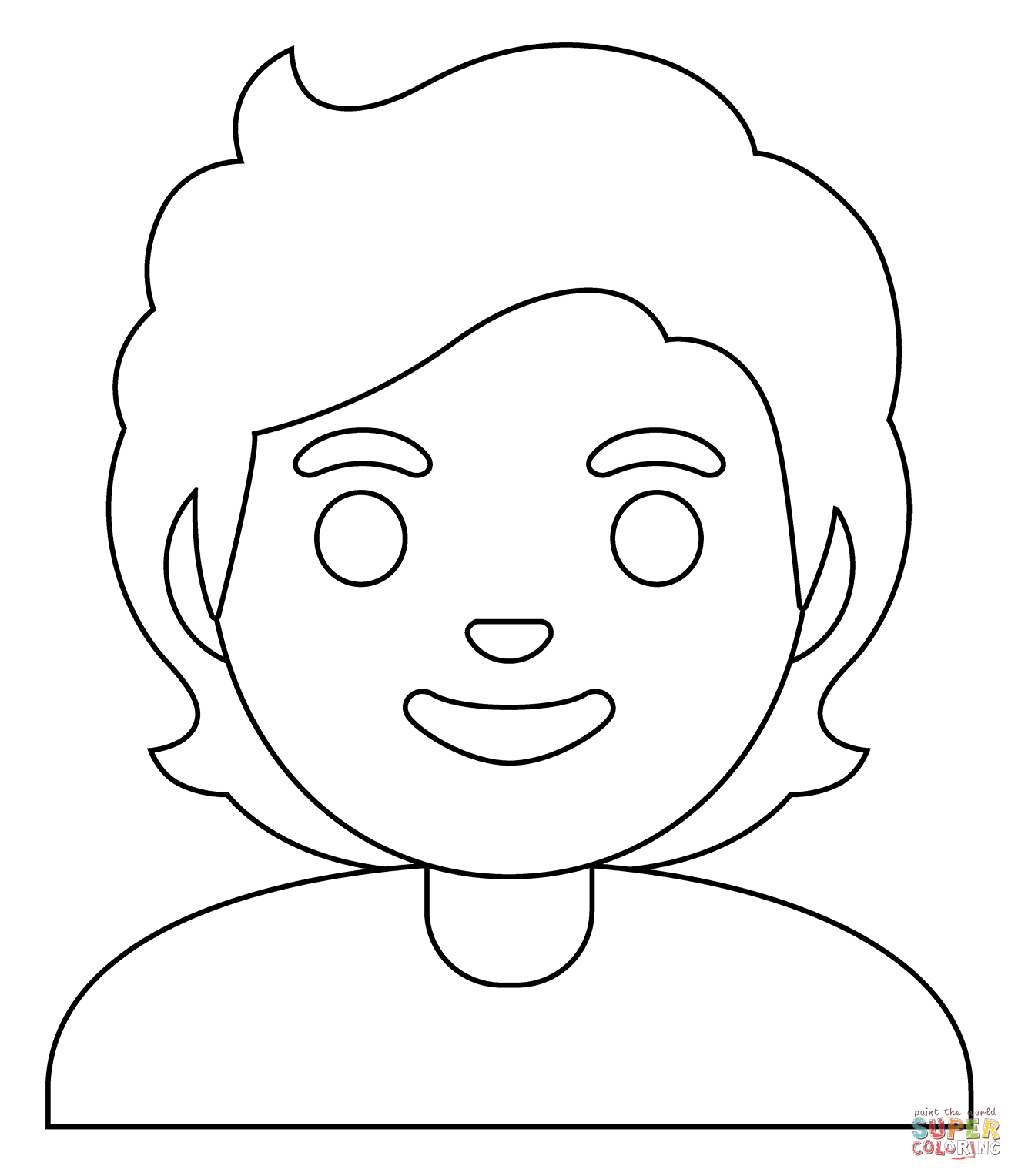 Person white hair emoji coloring page free printable coloring pages