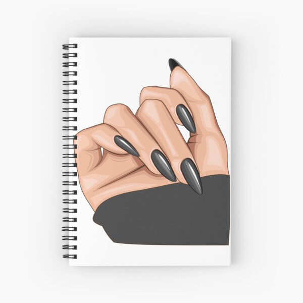 Black nails spiral notebook by assiya