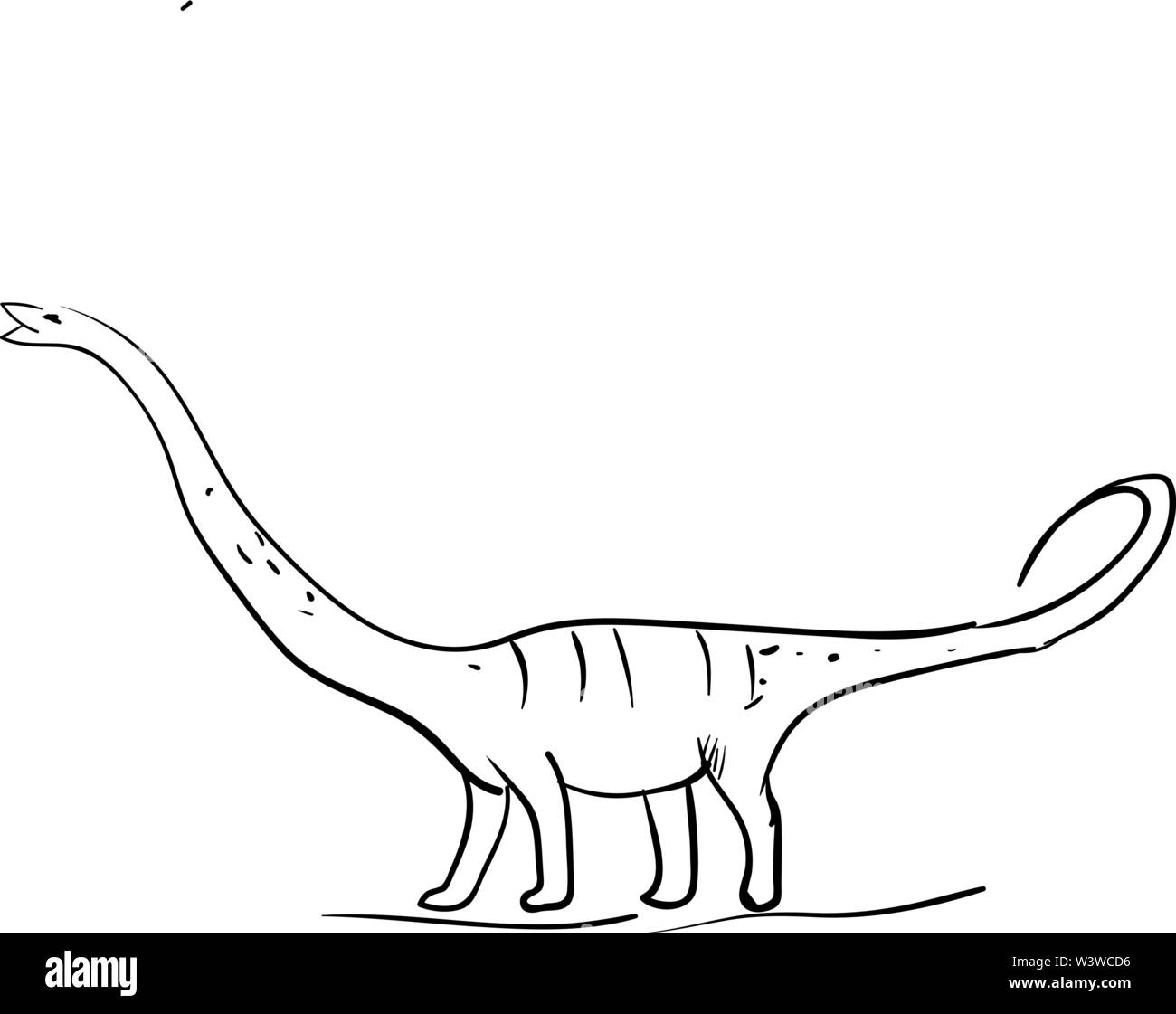 Long neck dinosaur black and white stock photos images