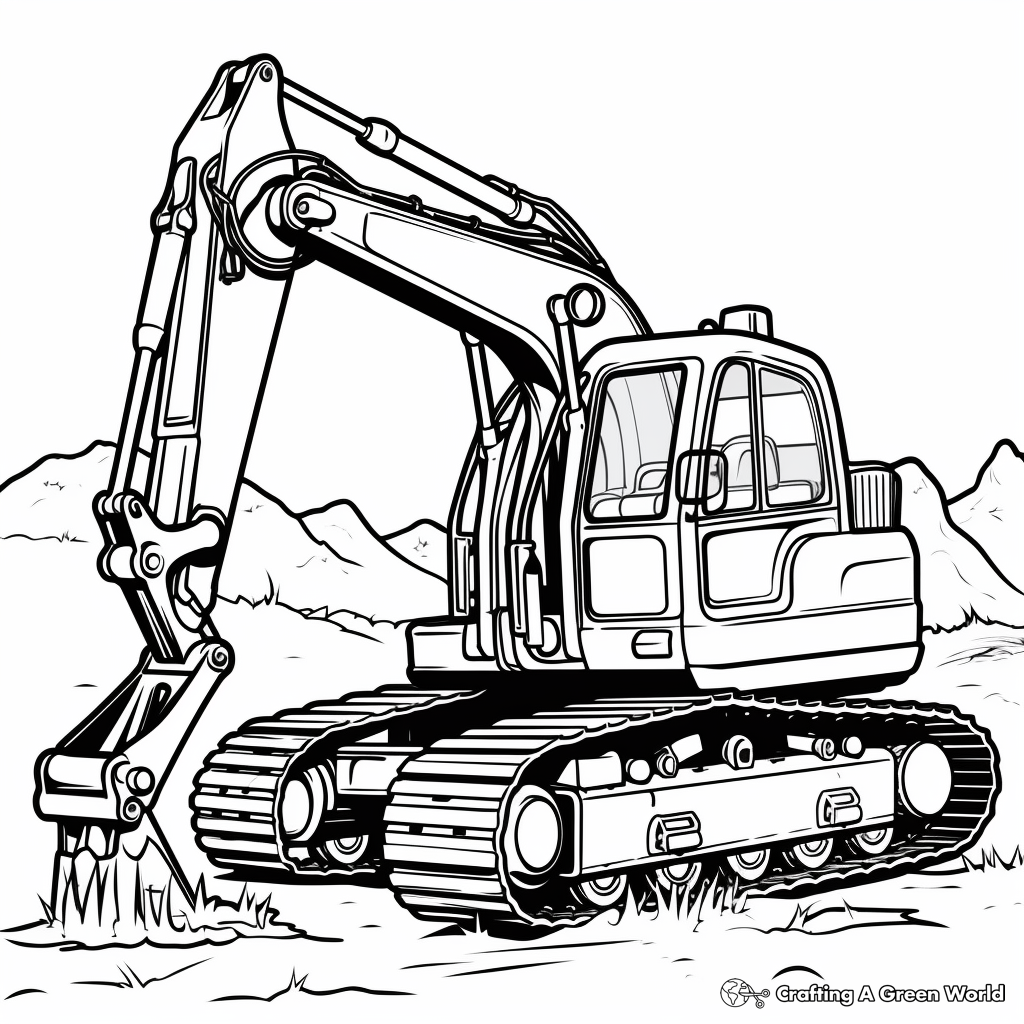 Excavator coloring pages