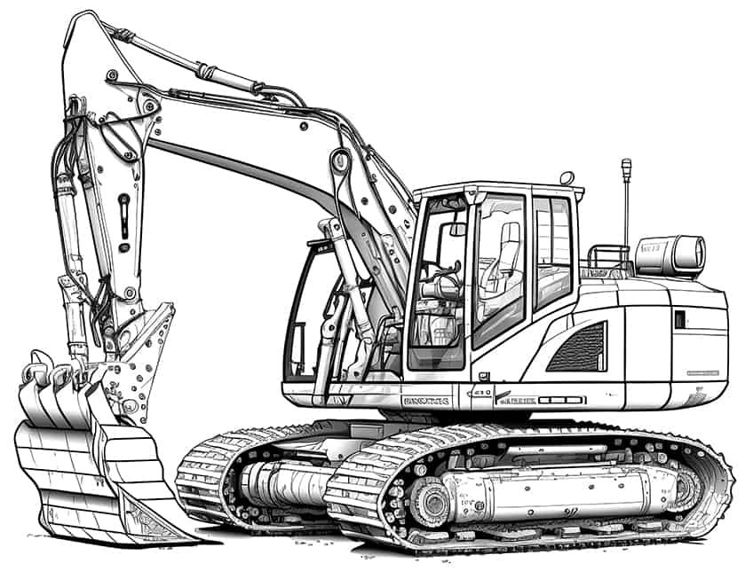 Excavator coloring pages