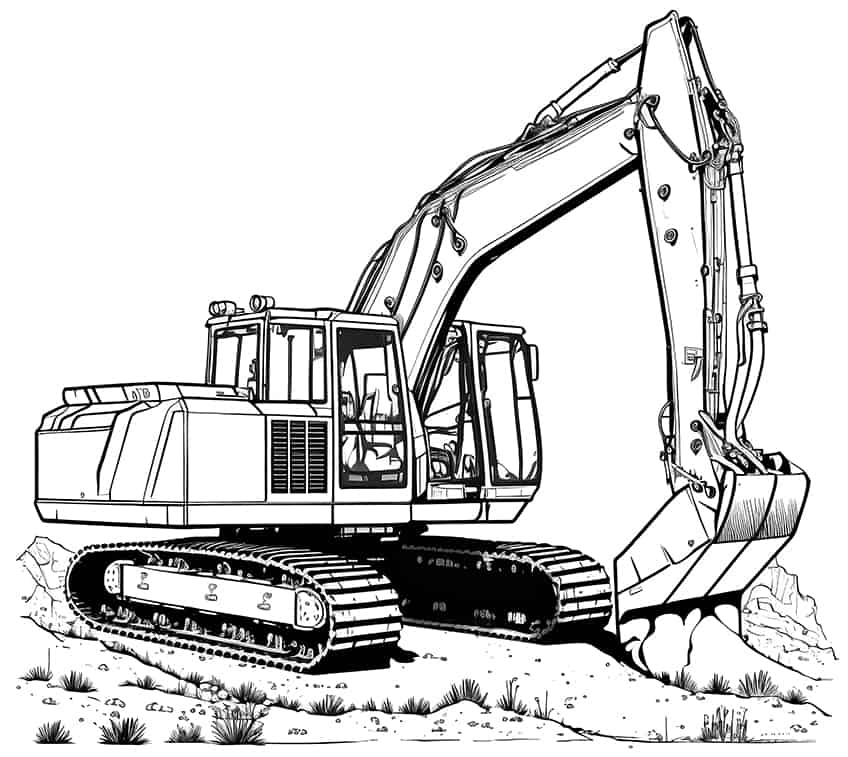 Excavator coloring pages