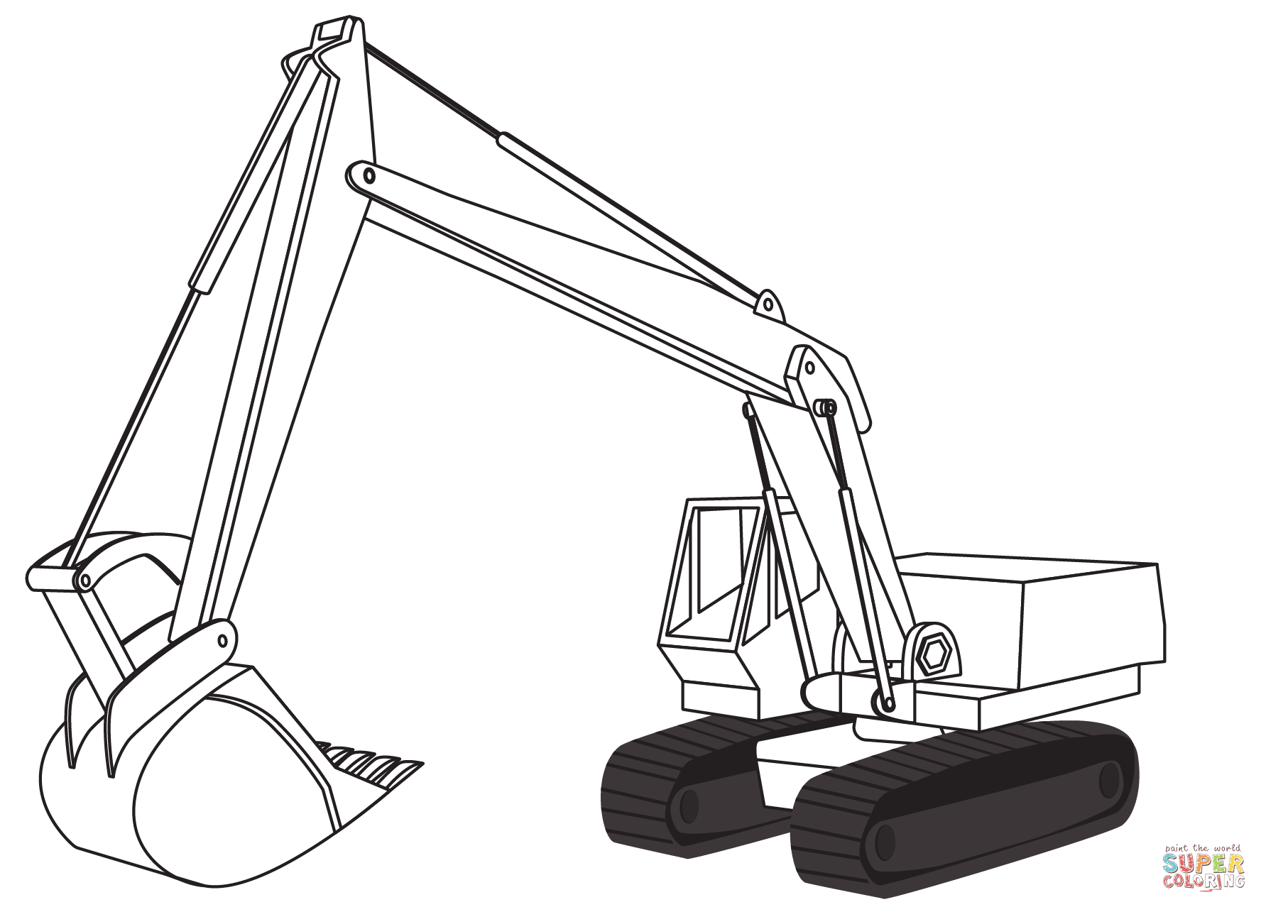 Power shovel coloring page free printable coloring pages