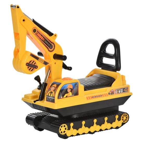 Reiten kids ride on excavator toy with movable digger walker handle