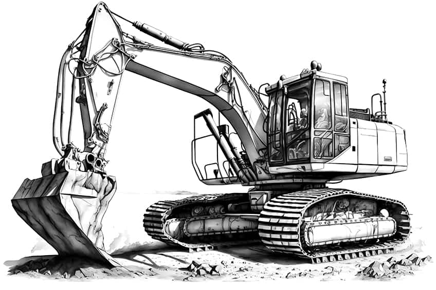 Excavator coloring pages