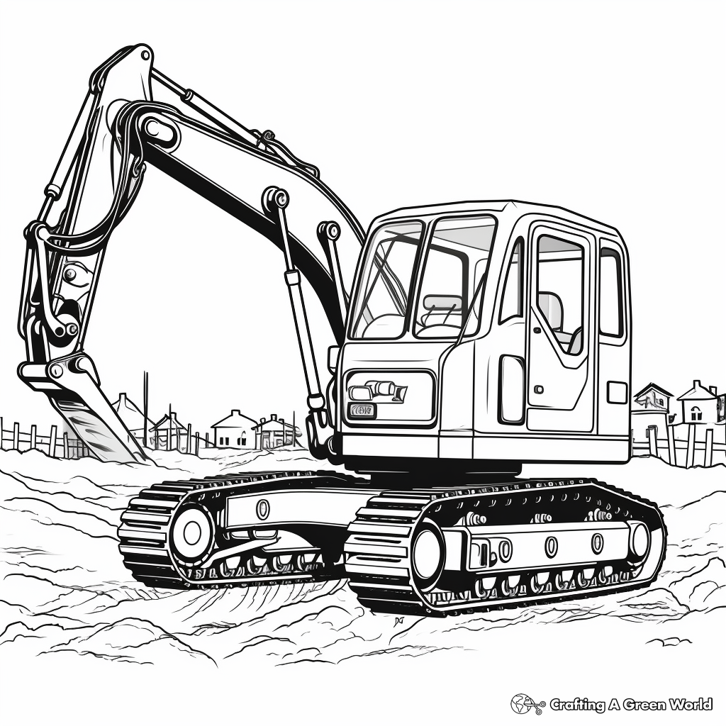 Excavator coloring pages