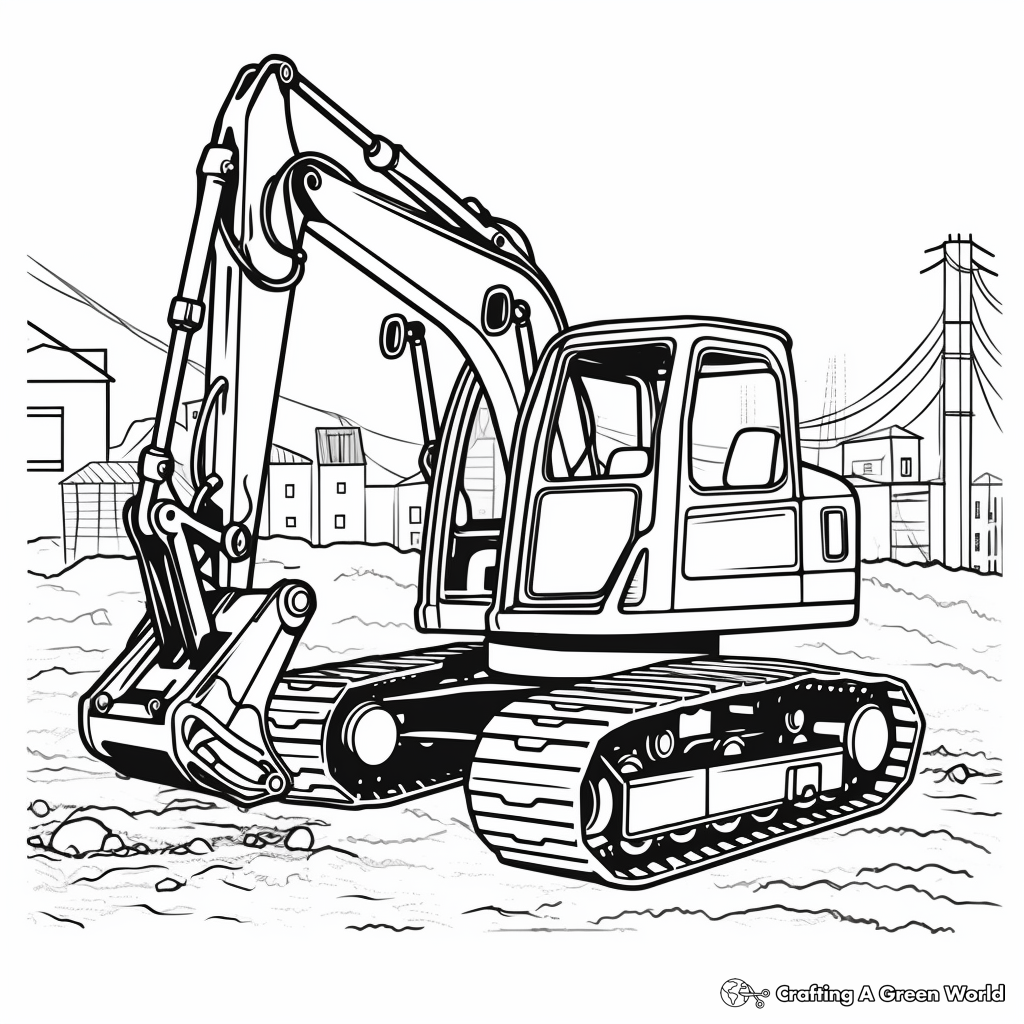 Excavator coloring pages