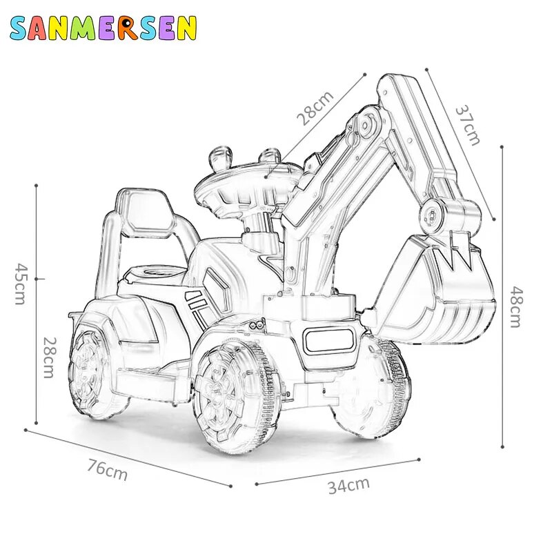 Electric excavator children ride children electric car excavator