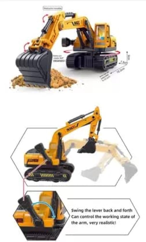 Deoxy high speed big construction excavator trucks rotate degree toy for kids age of year yellow black toys games