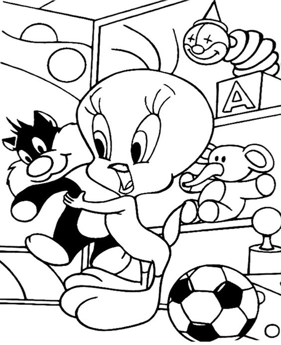 Free easy to print looney tunes coloring pages