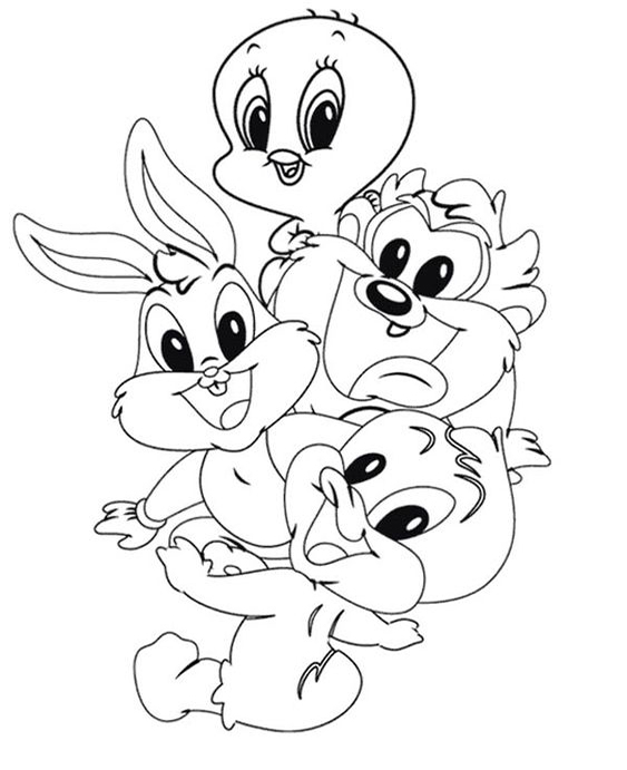 Free easy to print looney tunes coloring pages