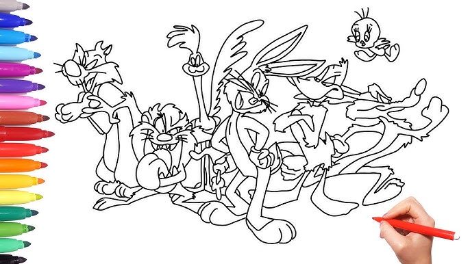 Flip through of looney tunes coloring book