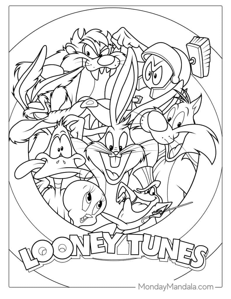 Looney tunes coloring pages free pdf printables