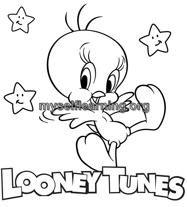 Tweety cartoon coloring sheet instant download