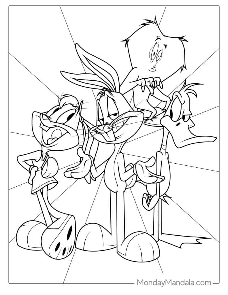 Looney tunes coloring pages free pdf printables