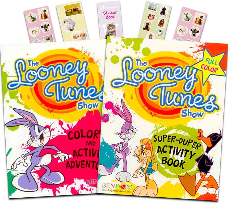 Looney tunes coloring and activity book bundle with looney tunes books and stickers over pages total toys