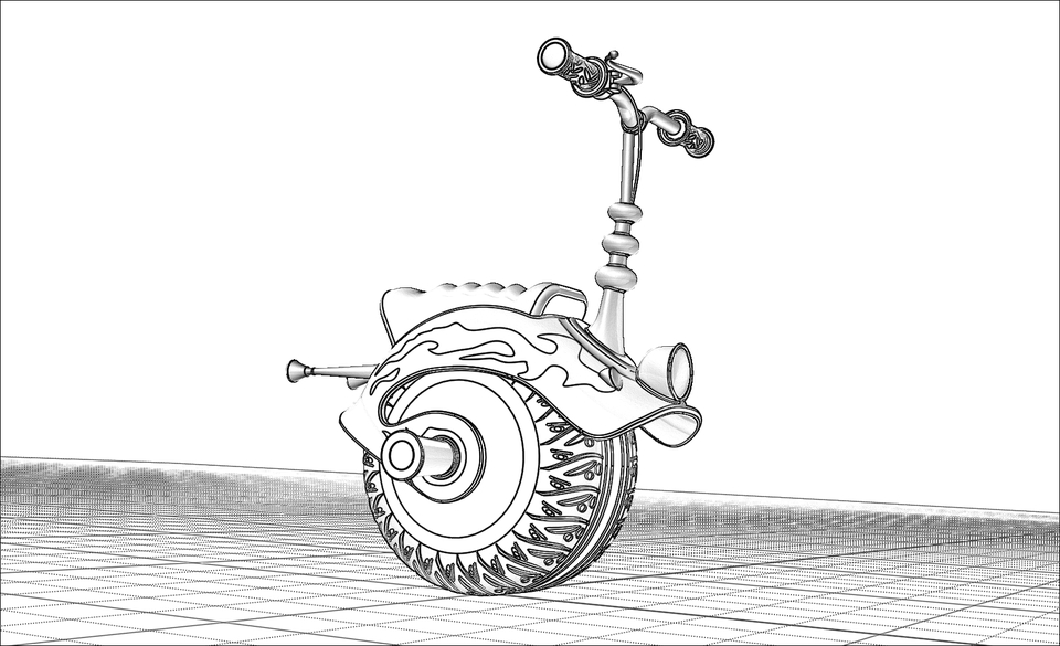 Teds bike in lorax d cad model library