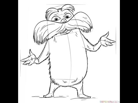 How to draw cartoon drawing lorax