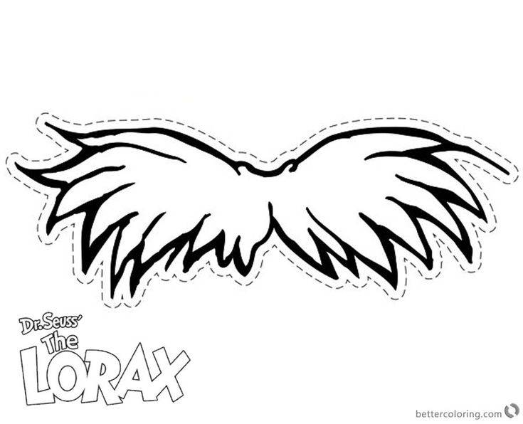 Lorax mustache coloring pages