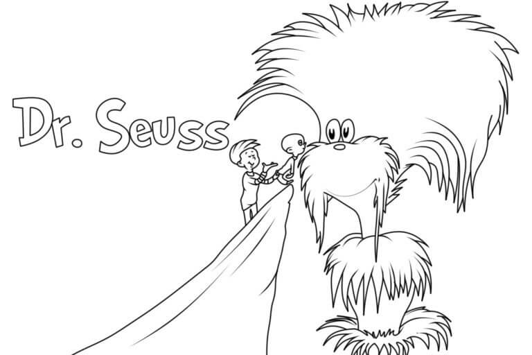 Dr seuss smiling coloring page