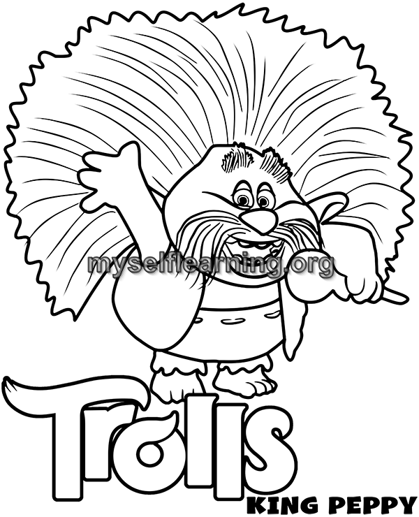 Trolls coloring sheet instant download