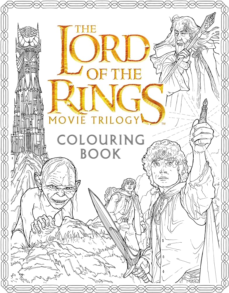 The lord of the rings movie trilogy colouring book may warner brothers tolkien j r r and caven nicolette jrr tolkien books