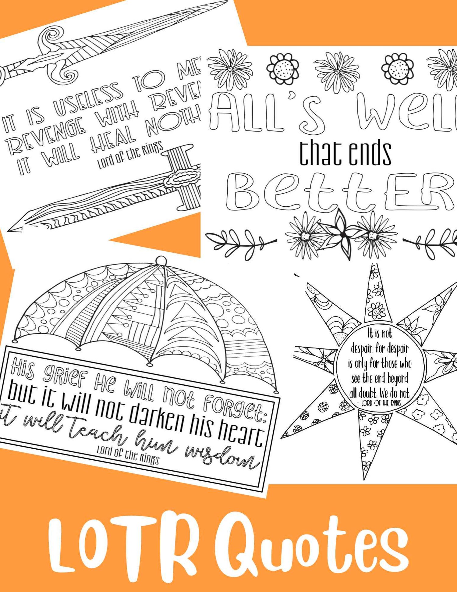 Free lord of the rings quotes printable â stevie doodles